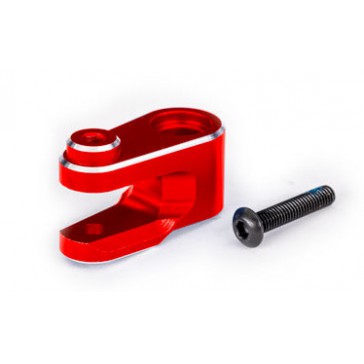 Servo horn, steering, 6061-T6 aluminum (red-anodized)/ 3x15mm BCS (wi