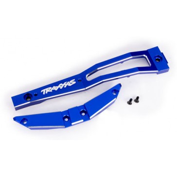 Chassis brace, front, 6061-T6 aluminum (blue-anodized/ 2.5x6mm CCS (w