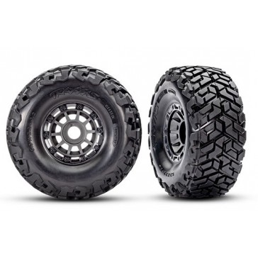 Tires & wheels, assembled, glued, left (1), right (1) (charcoal gray