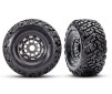 Tires & wheels, assembled, glued, left (1), right (1) (charcoal gray