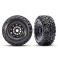 Tires & wheels, assembled, glued, left (1), right (1) (black wheels,
