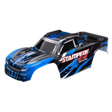 Body, Stampede 4X4 Brushless, blue (painted, decals applied) (assembl