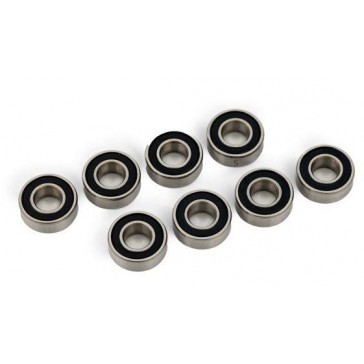 Ball bearing, black rubber sealed, stainless (5x11x4mm) (8)