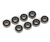 Ball bearing, black rubber sealed, stainless (5x11x4mm) (8)