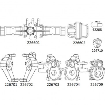 EMOX - front axle housing assembly