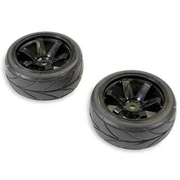 BANZAI TREADED TYRE ON 6-SPOKE WHEEL (PR) - BLACK