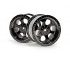 6 Spoke Wheel Black Chrome (83X56Mm/2Pcs)