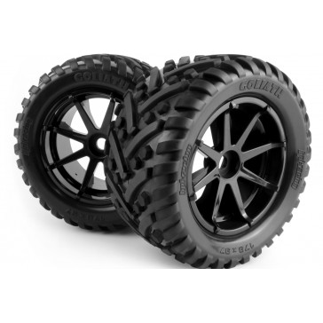 Mounted Goliath Tire on 3256 Blast Black Wheel