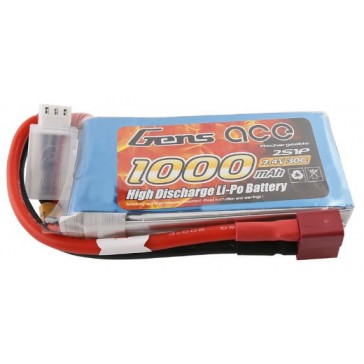 Battery LiPo 2S 7.4V-1000-30C (Deans) 76x37x13mm 70g