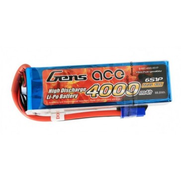 Batterie LiPo 6S 22.2V-4000-60C (EC5) 139x42x40mm 670g