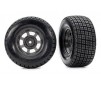 Tires & wheels, assembled, glued (dirt oval, graphite gray wheels, Ho