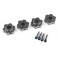 Wheel hubs, hex, aluminum (gray-anodized) (4)/ 4x13mm screw pins (4)