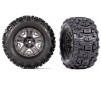 Tires & wheels, assembled, glued (charcoal gray 2.8' wheels, Sledgeha