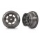 Wheels, dirt oval, graphite gray, dual profile (2.2 outer, 3.0 inner)