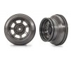 Wheels, dirt oval, graphite gray, dual profile (2.2 outer, 3.0 inner)