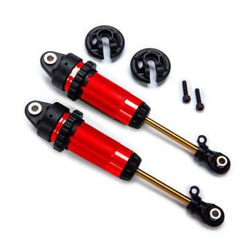 Shocks, GTR xx-long red-anodized, PTFE-coated bodies with TiN shafts