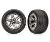 Tires & wheels, assembled, glued (2.8") (RXT chrome wheels, ribbed ti