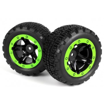 Slyder ST Wheels/Tires Assembled (Black/Green)