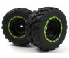 Smyter MT Wheels/Tires Assy (Black/Green/2pcs)