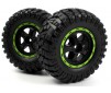 Smyter Desert Wheels/Tires Assy (Blk/Green/2pcs)