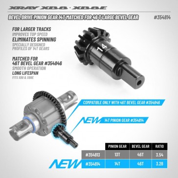 BEVEL DRIVE PINION GEAR 14T - MATCHED FOR 46T LARGE BEVEL GEAR