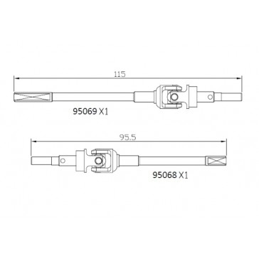 EMO straight axle CVD shaft