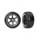 Tires & wheels, assembled, glued (six spoke graphite gray wheels,?1.9