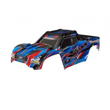 Body, X-Maxx, blue (painted, decals applied) (assembled with front &