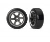 Tires & wheels, assembled, glued (six spoke graphite gray wheels,?1.9