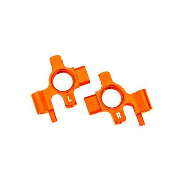 Steering blocks, 6061-T6 aluminum (orange-anodized), left & right/ 3x