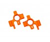 Steering blocks, 6061-T6 aluminum (orange-anodized), left & right/ 3x