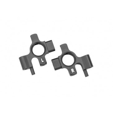 Steering blocks, 6061-T6 aluminum (gray-anodized), left & right/ 3x12