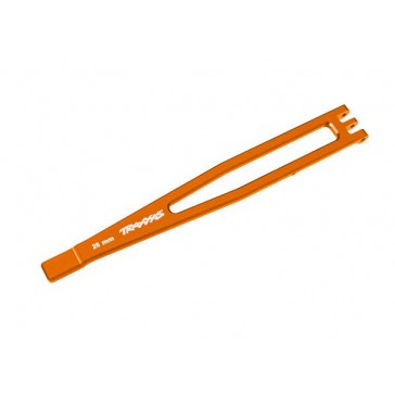 Battery hold-down, 6061-T6 aluminum (orange-anodized)