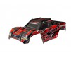 Body, X-Maxx, red (painted, decals applied) (assembled with front & r