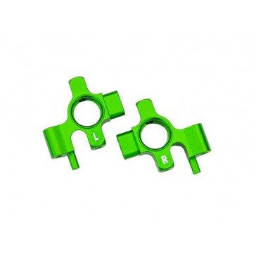 Steering blocks, 6061-T6 aluminum (green-anodized), left & right/ 3x1