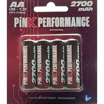 Pink Performance Batteries R6-AA Cells Ni-Mh 2700Mah (4) 50x14mm 120g