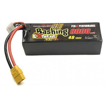 Pink Extreme Bashing LiPo 4S 14.8V-8000-100C Multi 157x53x42mm 760g