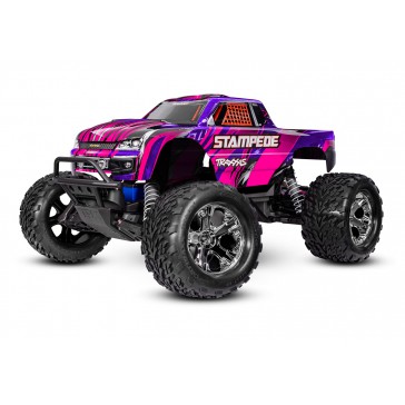 Stampede 2WD Brushed HD incl battery & USB-C charger Pink