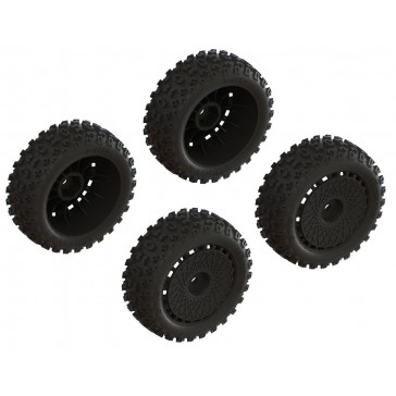 dBoots '2-HO' Tire Set Glued (Black) (2 Pairs)