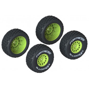 dBoots 'FORTRESS' Tire Set Glued Yellow (2 Pairs)