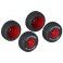 dBoots 'FORTRESS' Tire Set Glued Red (2 Pairs)