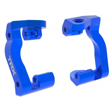 Caster blocks (c-hubs), 6061-T6 aluminum (blue-anodized) (left & righ