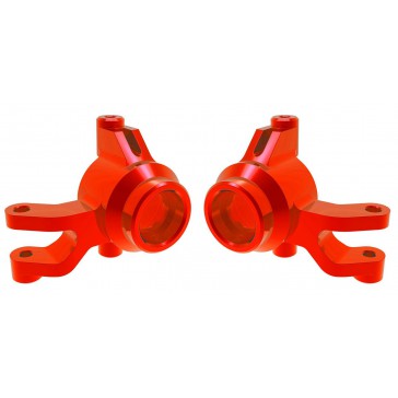 Steering blocks, 6061-T6 aluminum (red-anodized) (left & right)/ 3x12