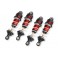 Shocks, GTR long, red-anodized, PTFE-coated bodies with TiN shafts (a