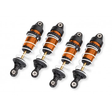 Shocks, GTR long, orange-anodized, PTFE-coated bodies with TiN shafts