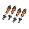 Shocks, GTR long, orange-anodized, PTFE-coated bodies with TiN shafts