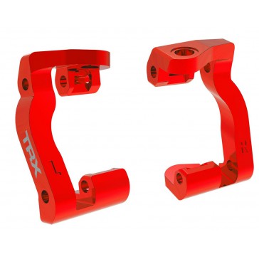 Caster blocks (c-hubs), 6061-T6 aluminum (red-anodized), left & right