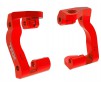 Caster blocks (c-hubs), 6061-T6 aluminum (red-anodized), left & right