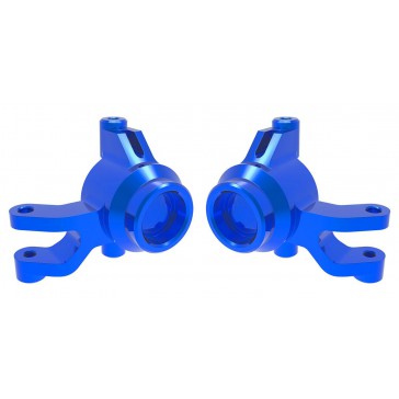 Steering blocks, 6061-T6 aluminum (blue-anodized) (left & right)/ 3x1