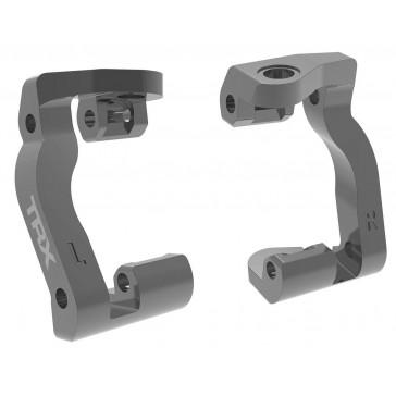 Caster blocks (c-hubs), 6061-T6 aluminum (gray-anodized), left & righ